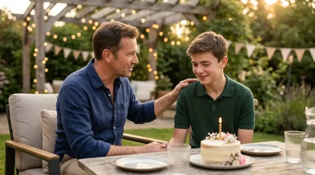 Father Appreciate son during birthday celebration